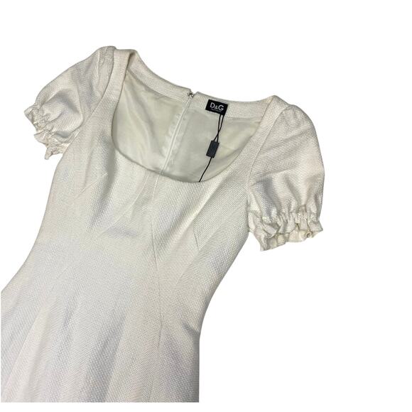 D&G Dolce & Gabbana White Structured Short Sleeve Dress - Picture 2 of 5